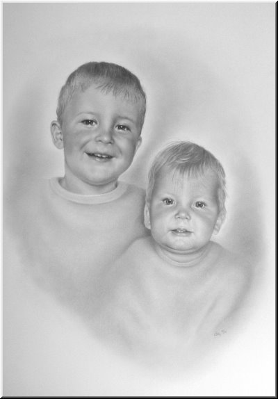 Portraitzeichnung zweier Brüder