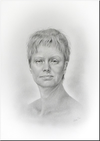 Selbstportrait der Portraitmalerin Lisa Bauer