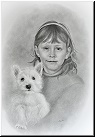 Portrait "Mdchen mit Hund"